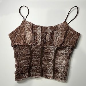 Crinkle Leopard Chocolate Crop Top